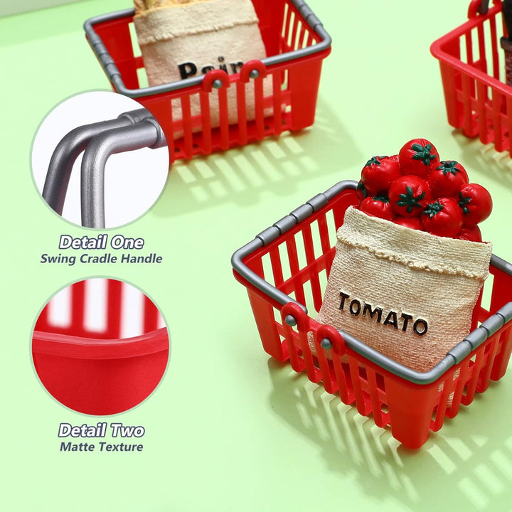 Toyvian Mini Einkaufskorb Set, 10Stück Supermarktwagen Winzige Einkaufskörbe Kunststoff Supermarktkö
