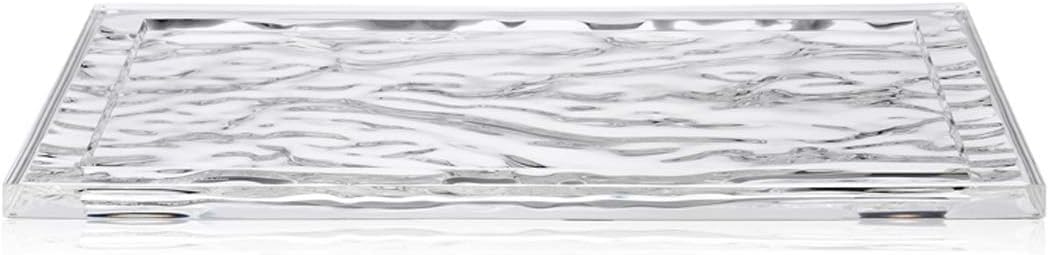 Kartell 01200B4 Dune Tablett, Plastik, Kristall, 46 x 32 x 2,5 cm Piccolo Cristallo, Piccolo Cristal