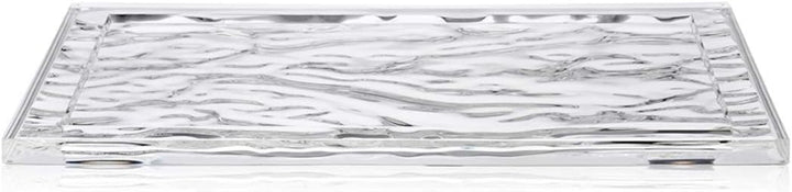 Kartell 01200B4 Dune Tablett, Plastik, Kristall, 46 x 32 x 2,5 cm Piccolo Cristallo, Piccolo Cristal