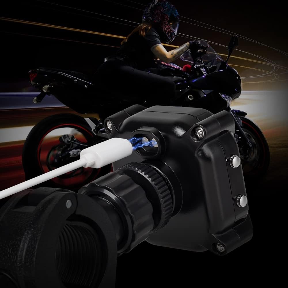ESLOYSUN Motorrad Drahtloses Reifendruckkontrollsystem, USB wiederaufladbares TPMS für Motorräder mi
