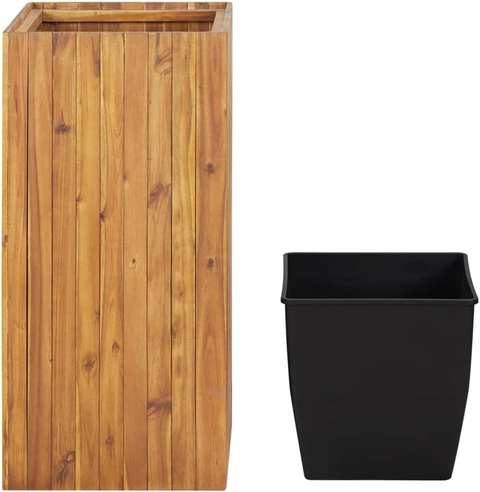 FIRBNUS Pflanzkübel 43,5x43,5x90 cm Massivholz Akazie Garten-Hochbeet Schlichtes Design Blumenkübel