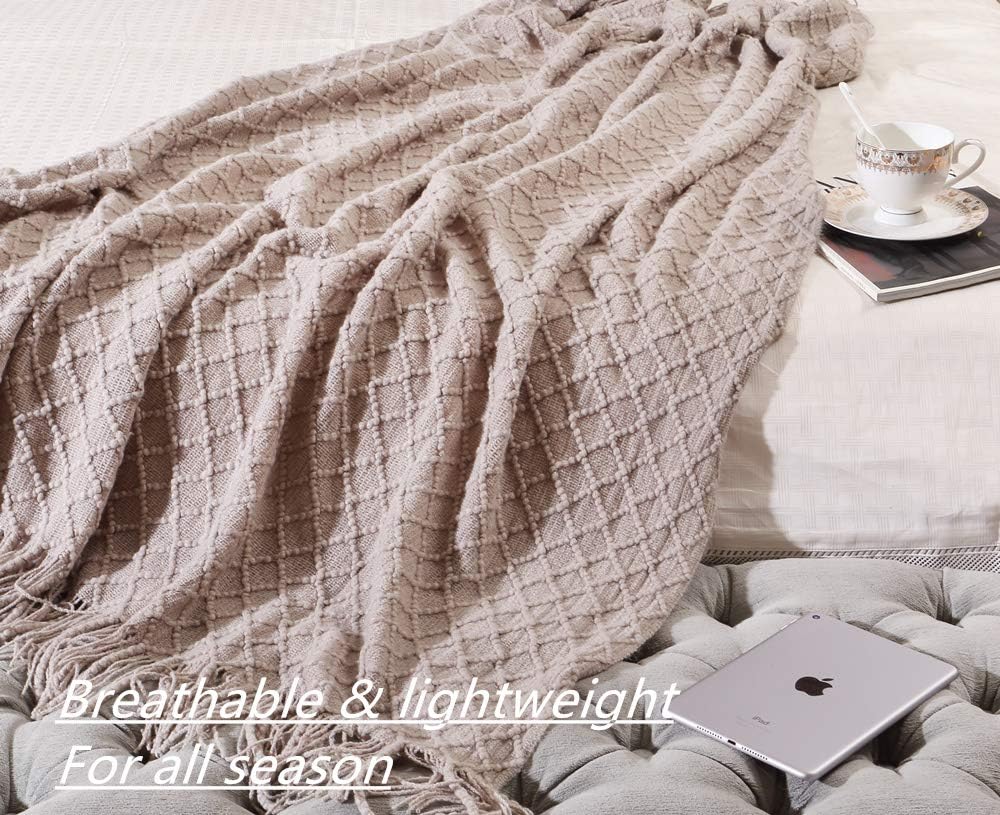 CREVENT Farmhouse Strickdecke für Couch, Sofa, Stuhl, Bett, Heimdekoration, weich, warm, gemütlich,