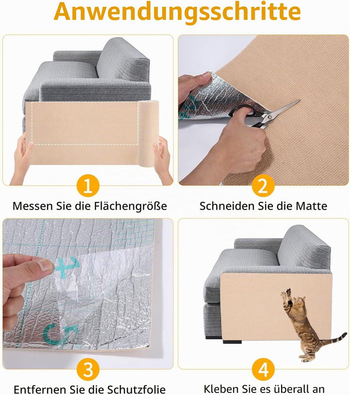 Selbstklebende Kratzschutzmatte für Sofa &amp; Wand, 40x300 cm kratzschutz Sofa Katze - Trimmbarer Schut