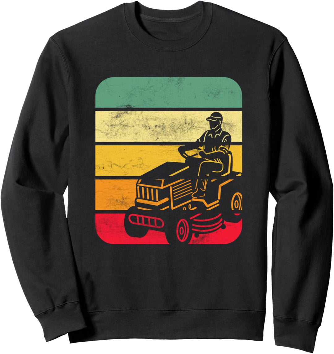 Lustige Rasenmäher Mähen Cool Vintage Yard Arbeit Rasen Trak Sweatshirt