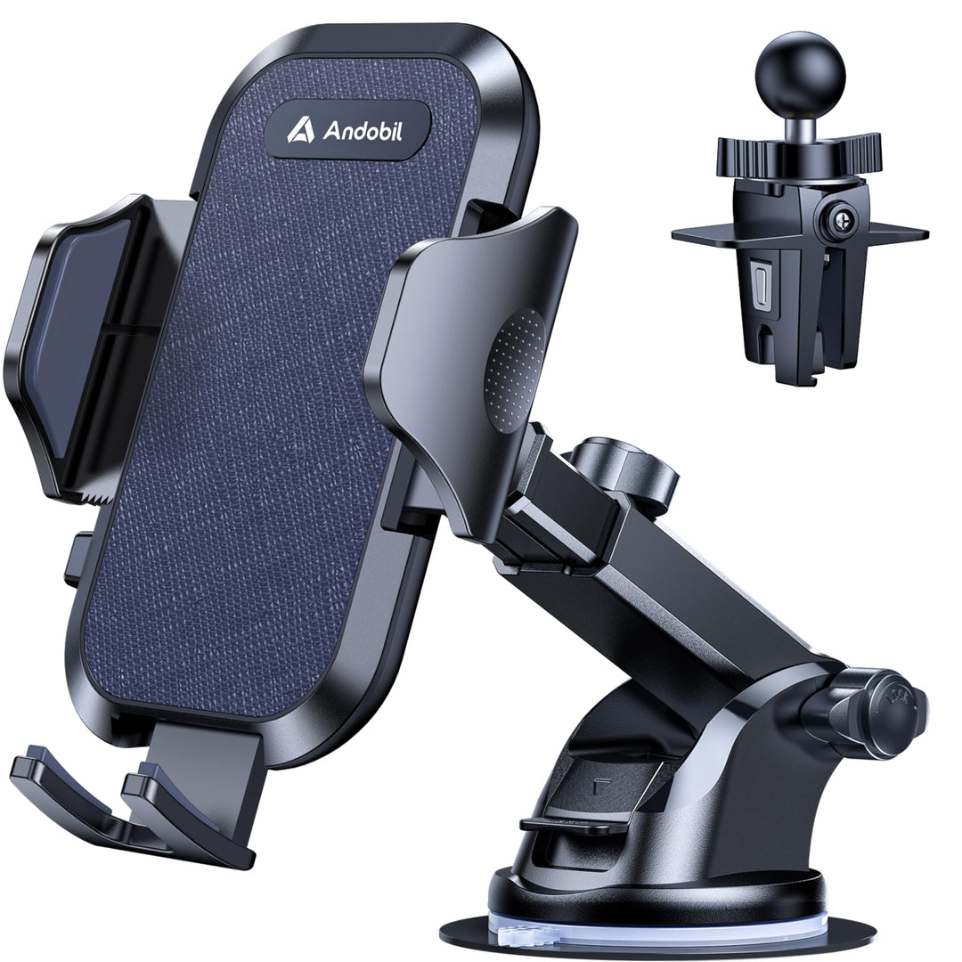 andobil Handyhalterung Auto [2025 Neueste Saugnapf] 3 in 1 Saugnapf & Lüftung Halter Universale KFZ