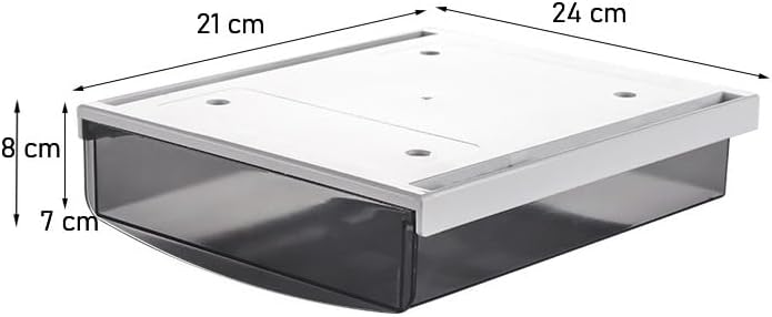 TUKA 4X 3,5L Unterschreibtisch-Schubladen 24x21x8cm, Selbstklebende Schubladen, Versteckte Unterbaus