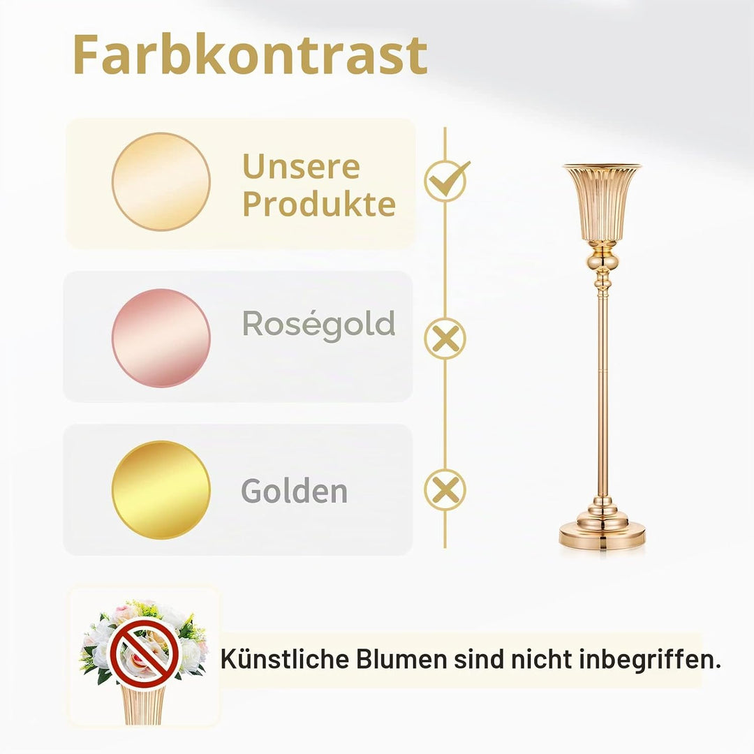 2 Stücke 67.8cm Höhe Metall Hochzeit Mittelstücke Vase, Metall Trompete Vase, Strasse Führen für Hoc