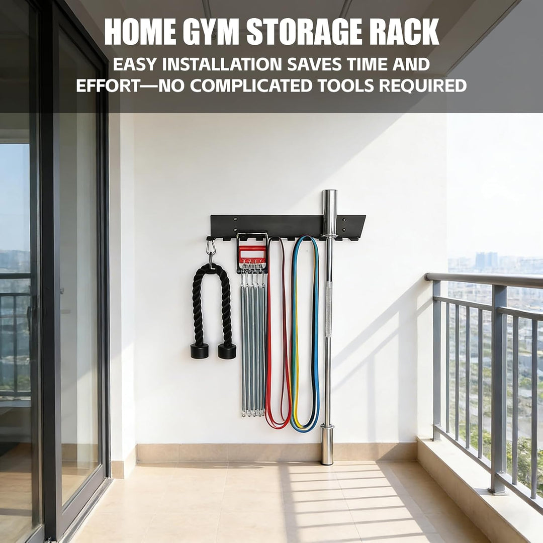 8 Platz Wandhalterung, Gym Rack Organizer, Home Gym Zubehör Aufhänger, Mehrzweck Workout Ausrüstung