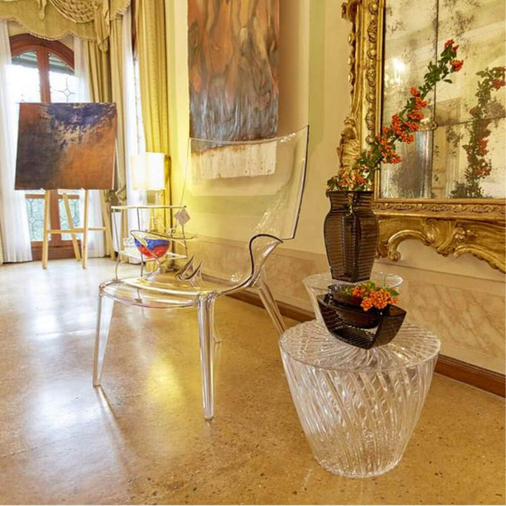 Kartell Sparkle, PMMA, amber, 45 x 35 x 45 cm Tavolino Ambra, Tavolino Ambra