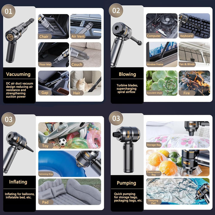 Handheld Vacuum Cleaner, 25000 Pa Wireless with Washable HEPA Filter, Powerful Rechargeable Vacuum C