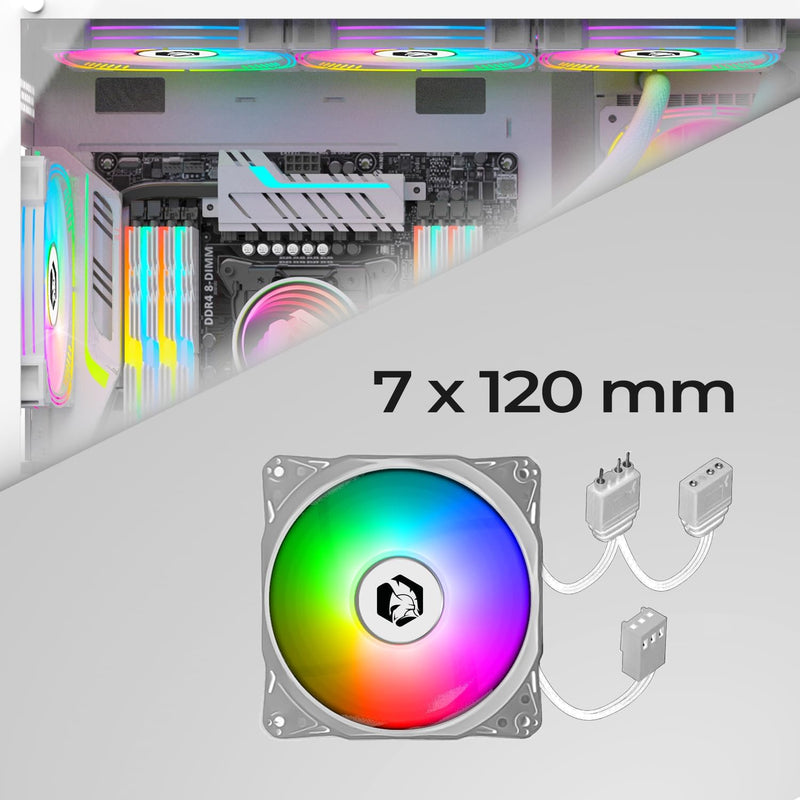 Empire Gaming - (2024 Neu) Gamer PC-Gehäuse CL-242 – ARGB Medium Tower ATX, Micro-ATX und ITX – 7 Lü