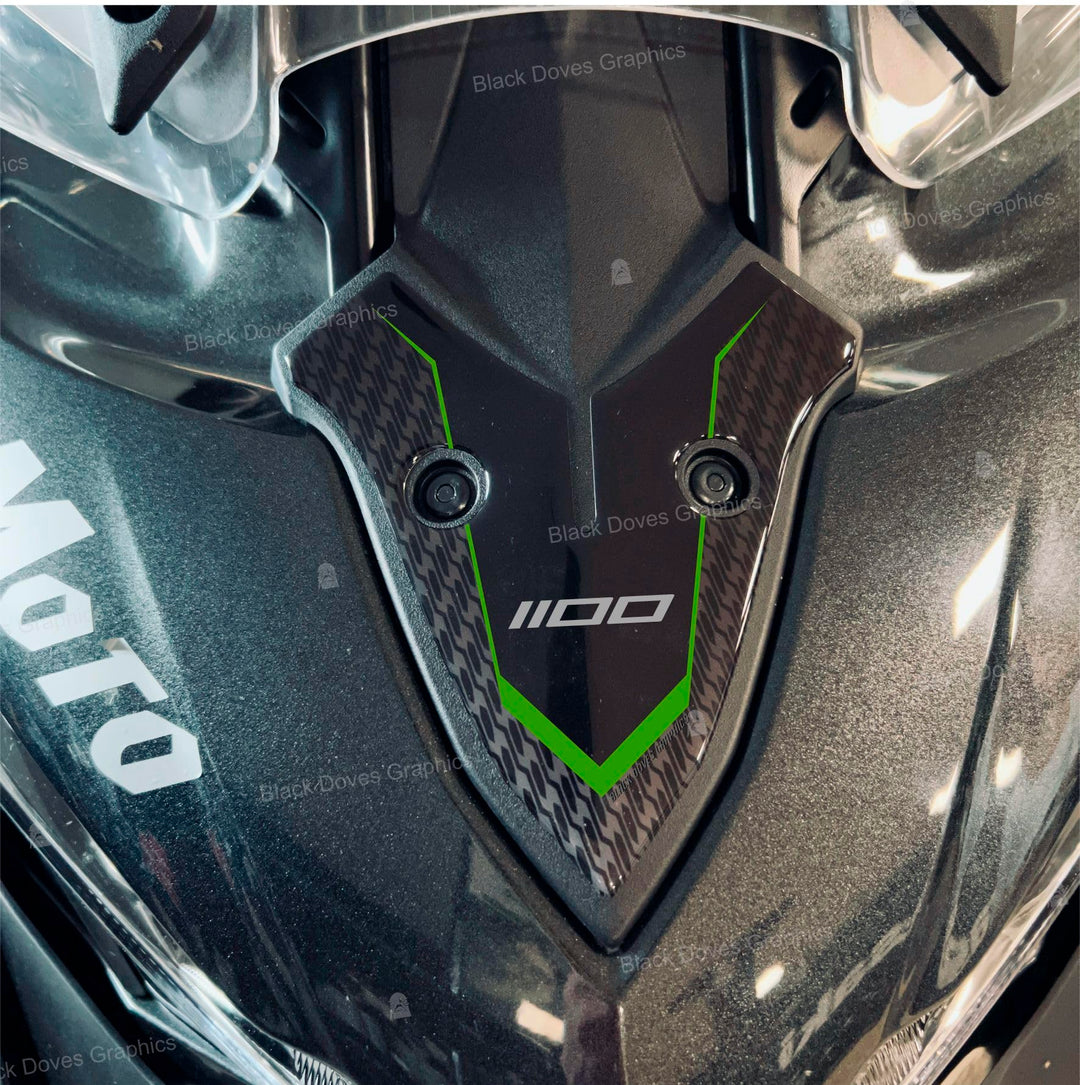 Harzbeschichtete 3D-Aufkleber kompatibel mit/Ersatz für Kawasaki Versys 1100 SE 2025 Metallic Graphi