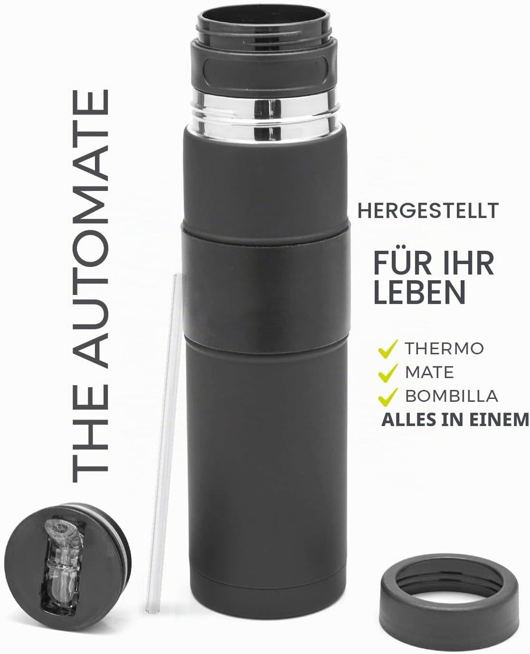 BALIBETOV 750 ml AutoMate Yerba Mate Thermobehälter – Mate Cup und Bombilla – Thermobehälter, Mate u