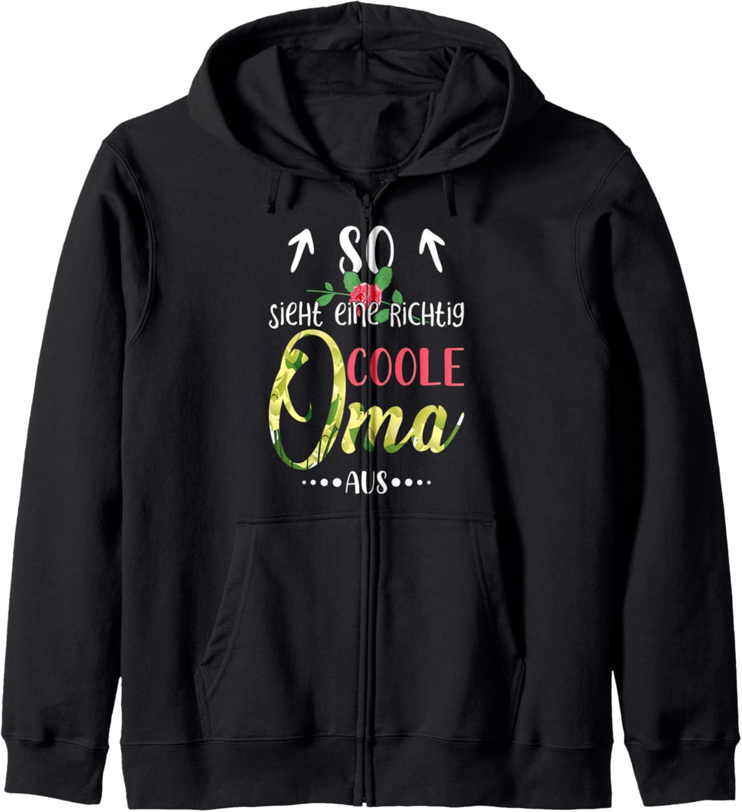So sieht eine richtig coole Oma aus Kapuzenjacke