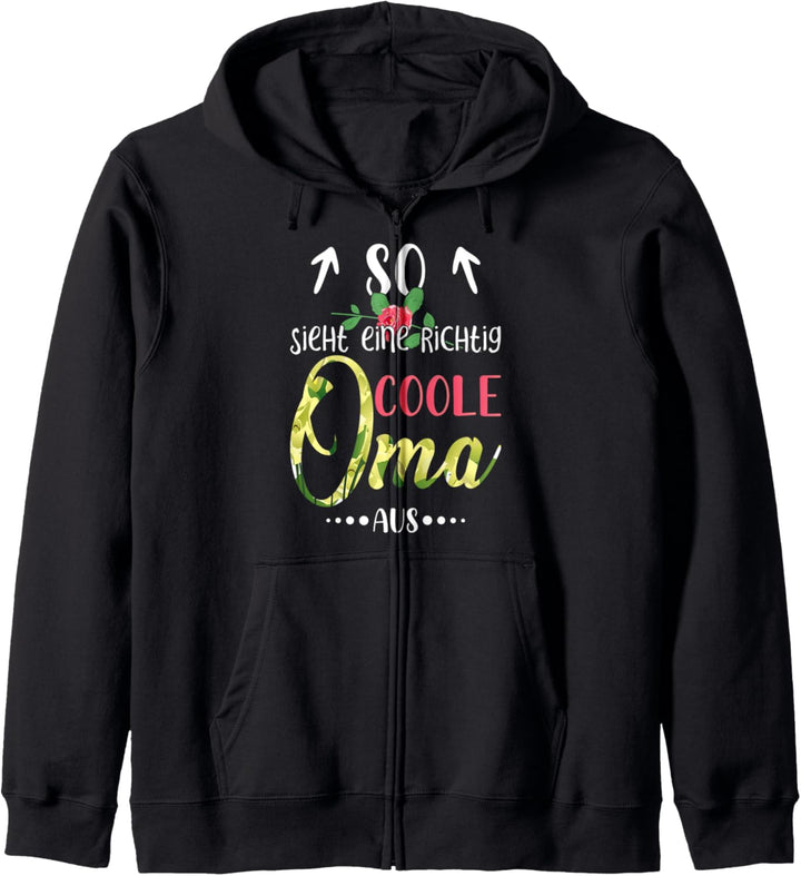 So sieht eine richtig coole Oma aus Kapuzenjacke