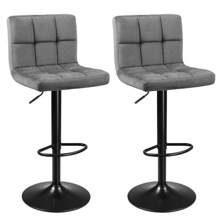 SONGMICS Barhocker, 2er Set, Barstühle, mit Samtbezug, höhenverstellbar, Drehstühle, Küchenstühle mi