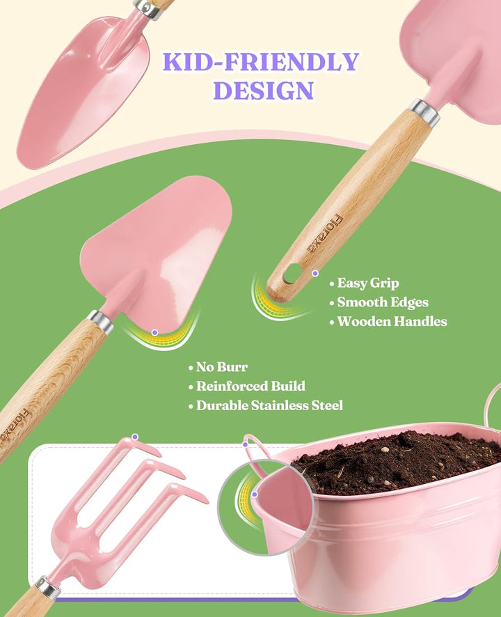 Kinder-Gartenset, kindersicheres und Robustes Werkzeug für Spass im Freien, Kreativität zu fördern (