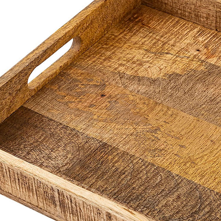 casamia Holztablett Serviertablett 40x40cm Tablett Holz Serviertablett Deko Tablett quadratisch aus