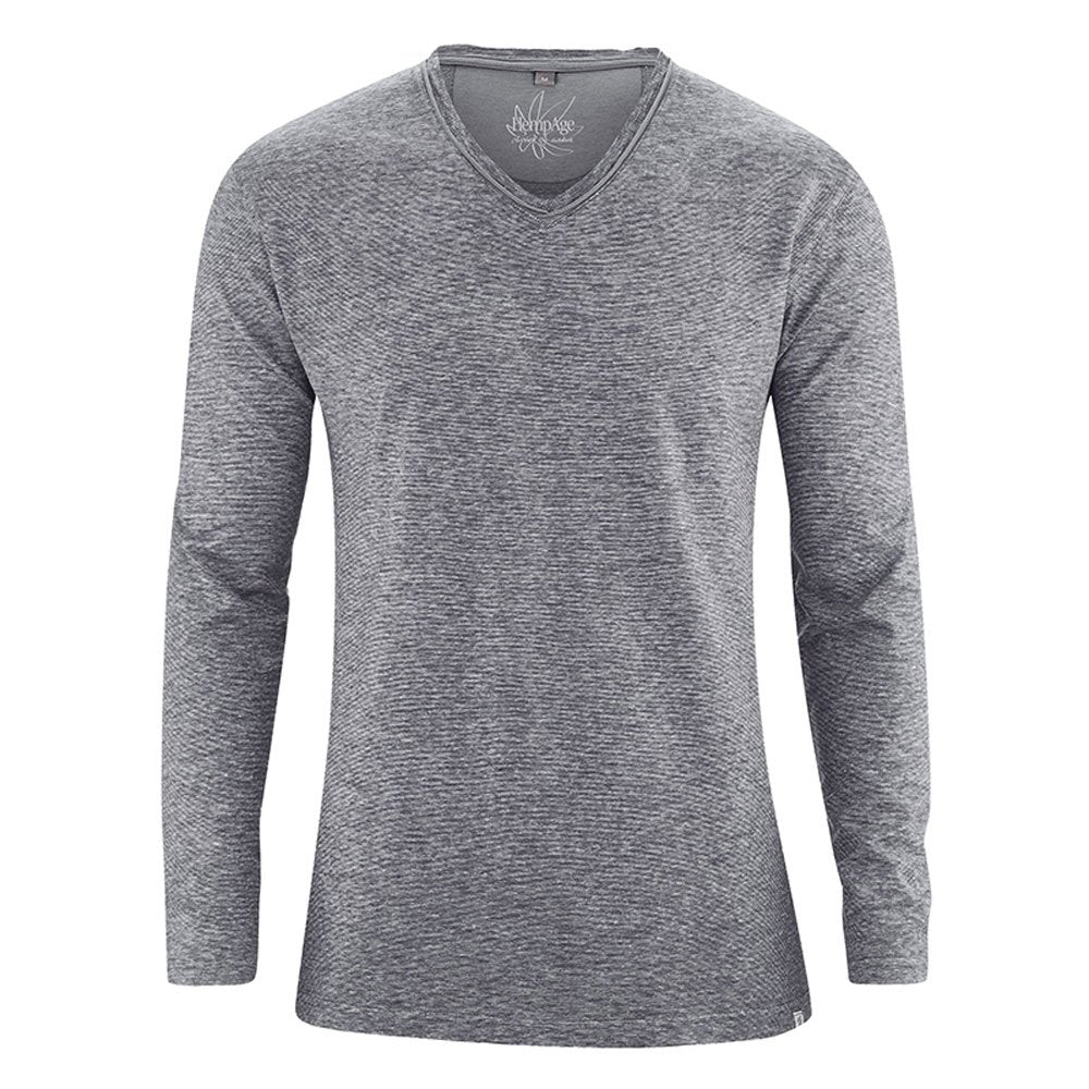 HempAge Herren Langarmshirt Hanf/Bio-Baumwolle Melange M