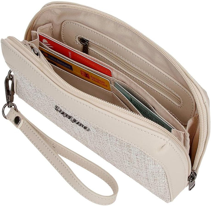 Pepe Jeans Maddie Beige Handtasche 20x11x4 cm Polyester mit Details aus Kunstleder, Beige Handtasche
