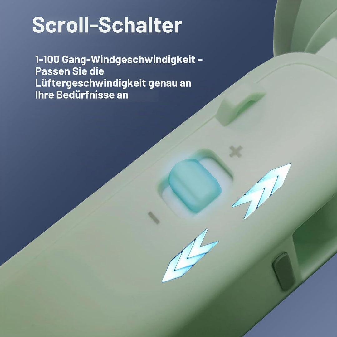 QSPORTPEAK Tragbarer Mini-Lüfter mit 4000-mAh-Akku, USB-Lüfter, faltbarer Handlüfter, turbostarker l