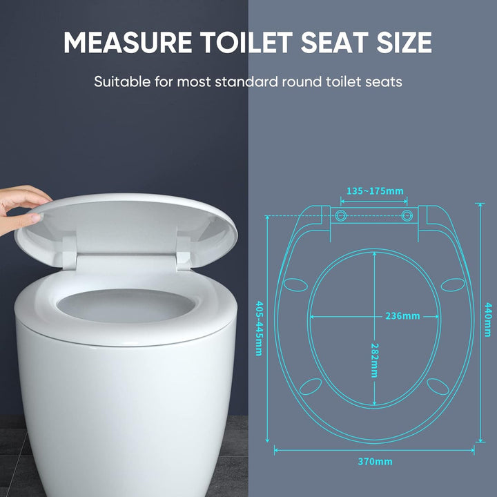 Toilettensitz, Soft Close Toilettensitze mit rutschfesten Sitzstossstangen und Metallschrauben, pass