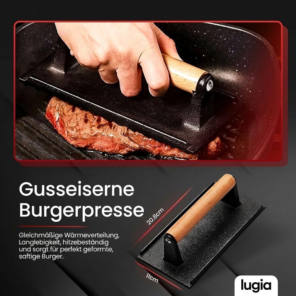 BBQ Grill Zubehör Set 34-teilig aus Edelstahl – Komplettes Grillbesteck mit Zange, Spateln, Burgerpr