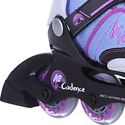 K2 Mädchen Cadence Jr Girl Inline Skates L (EU: 35-40 / UK: 3-7 / US: 4-8) White - Light Blue - Pink