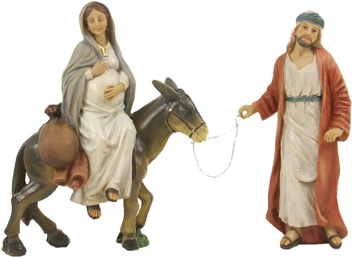 FADEDA 2X Herbergssuche/Höhe:15 cm/handbemalt/detailgetreue Krippen Figuren - Weihnachten Tisch Deko