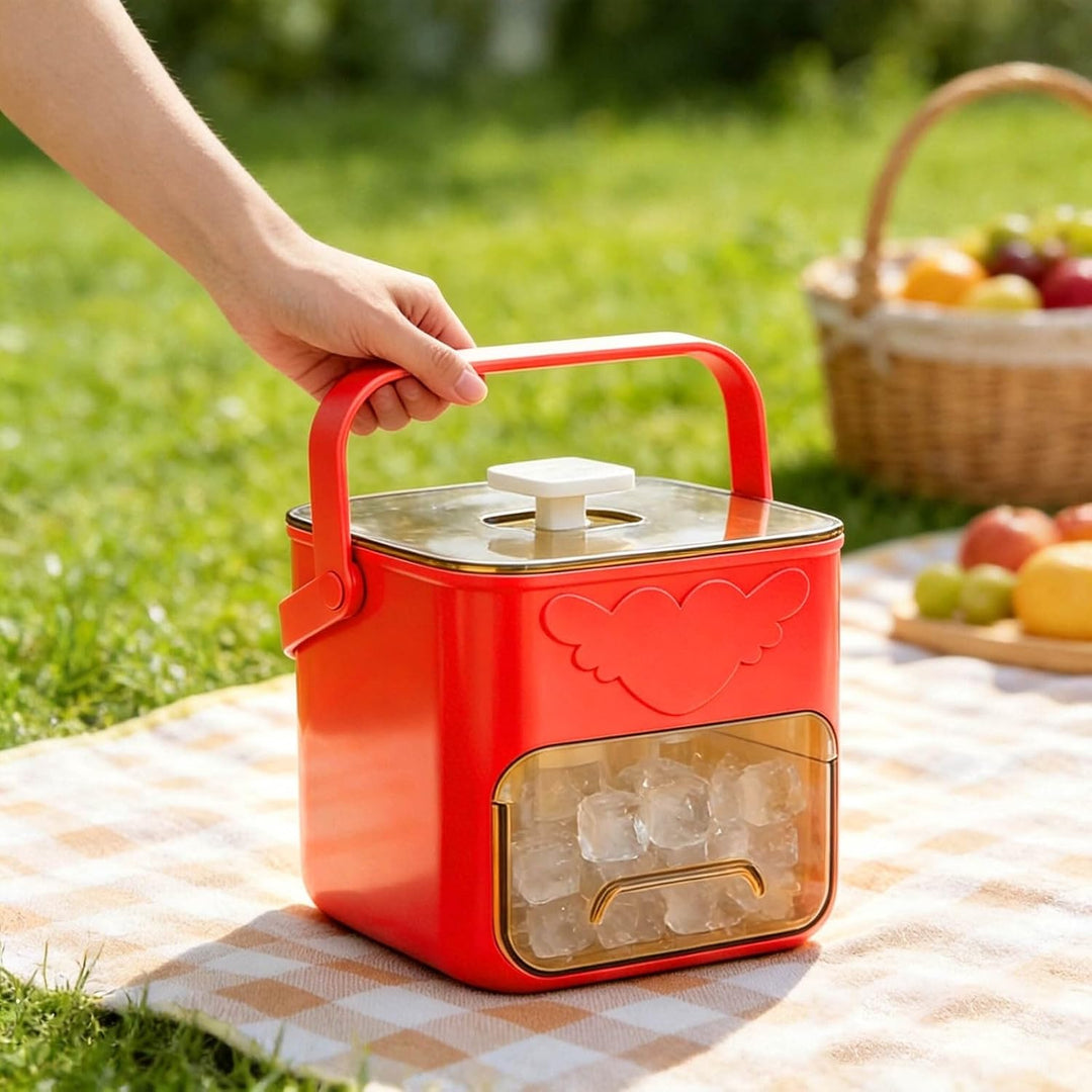 Klein Eiswürfelmaschine, Ice Cube Maker, mit 48 Gitter Eiswürfelform Eiswürfelmaker mit Schublade un