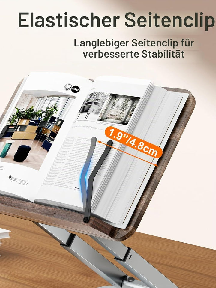 Tounee Buchständer, Teleskop-Buchhalterständer, höhenverstellbar, ausziehbares Design, ergonomischer