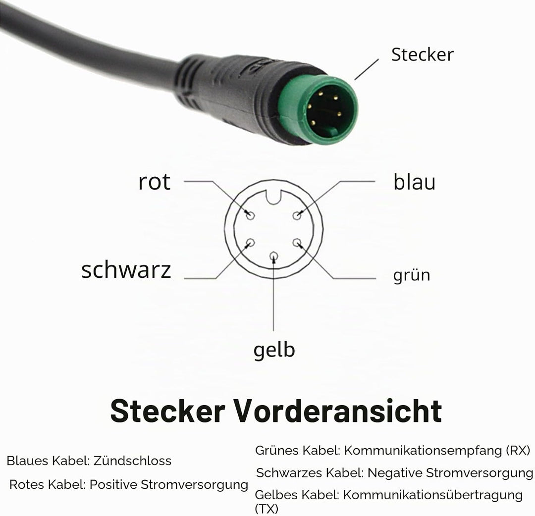 Elektrofahrrad -LCD -Display für 2,2 cm -Lenker, Fahrrad -Tachometer -Bedienfeld mit 5 -Pin -Stecker