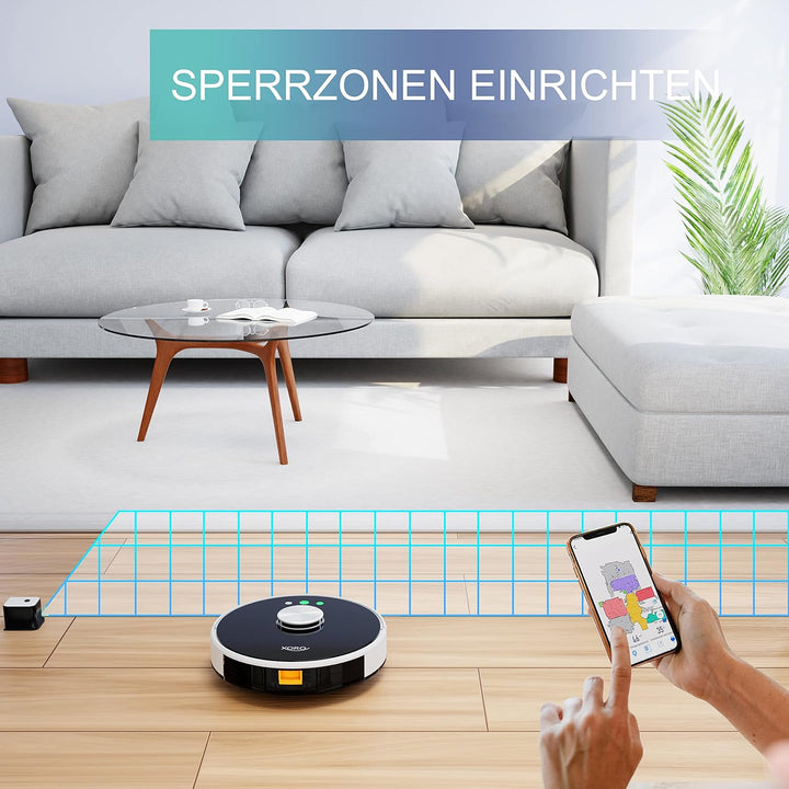 XORO HSR 200 - Leistungsstarker Saugroboter mit Wischfunktion, Lasernavigation, Alexa/Google Home, E