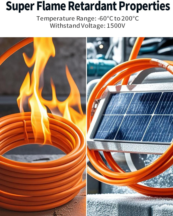 Tonton Solarkabel 6mm² Verlängerung 3Meter 10AWG, Solarpanel Verlängerungskabel mit Buchse und Steck