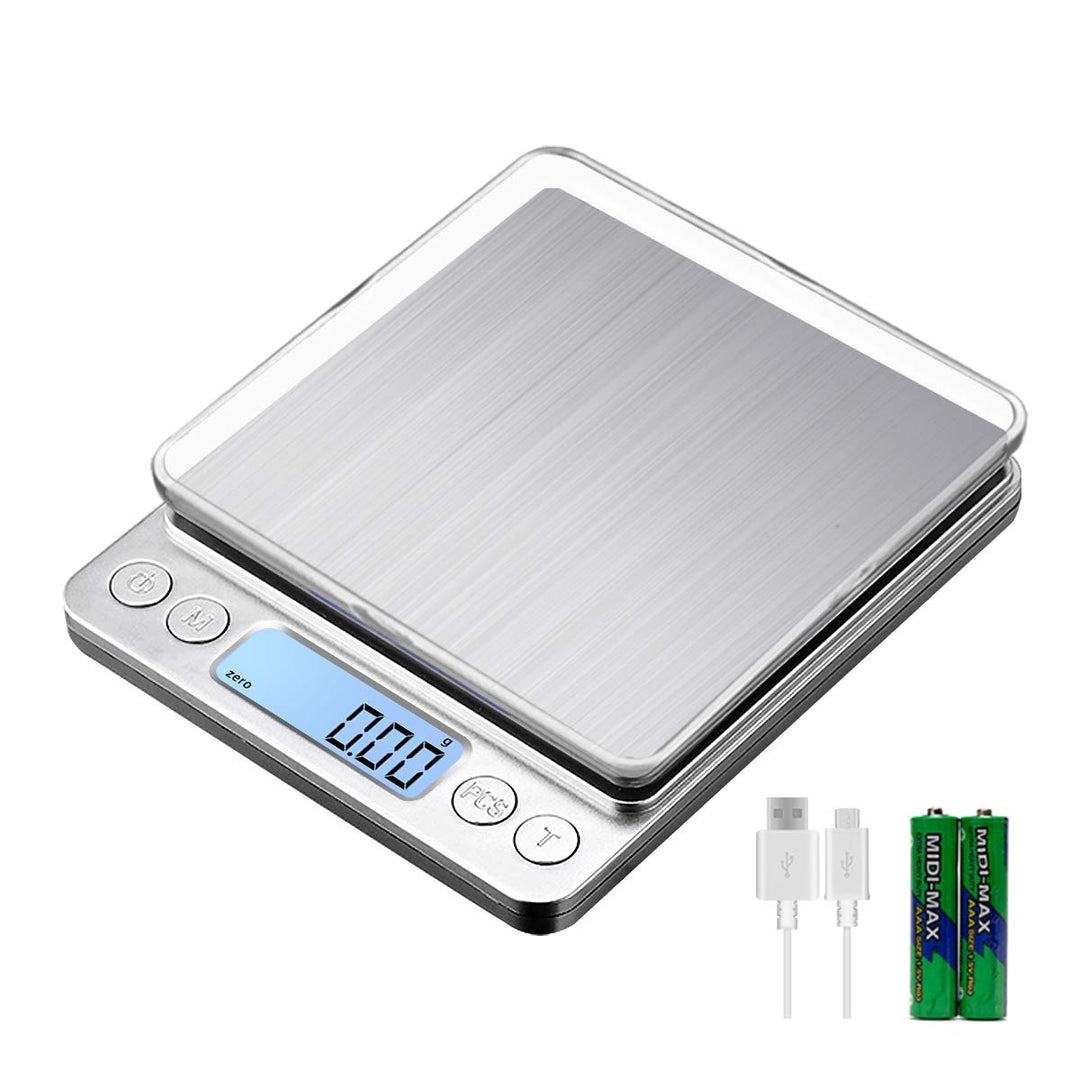 1kg/0.01g USB Aufladen Feinwaage Digitale Küchenwaage,Hochpräzise Grammwaage Digitalwaage Briefwaage
