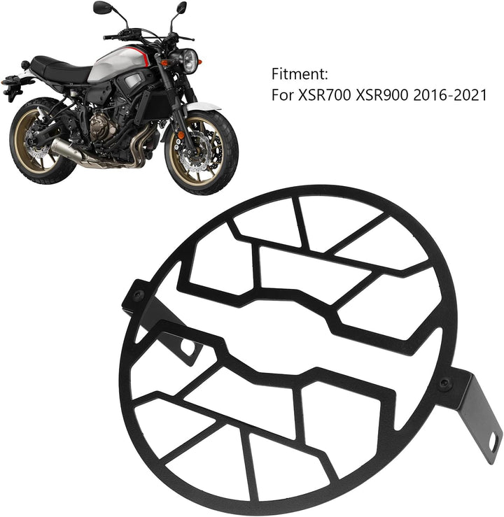 Qiilu Motorrad-Scheinwerferschutz Motorrad-Schutzgitterabdeckung mit Halterungsschraube Rostfreier S