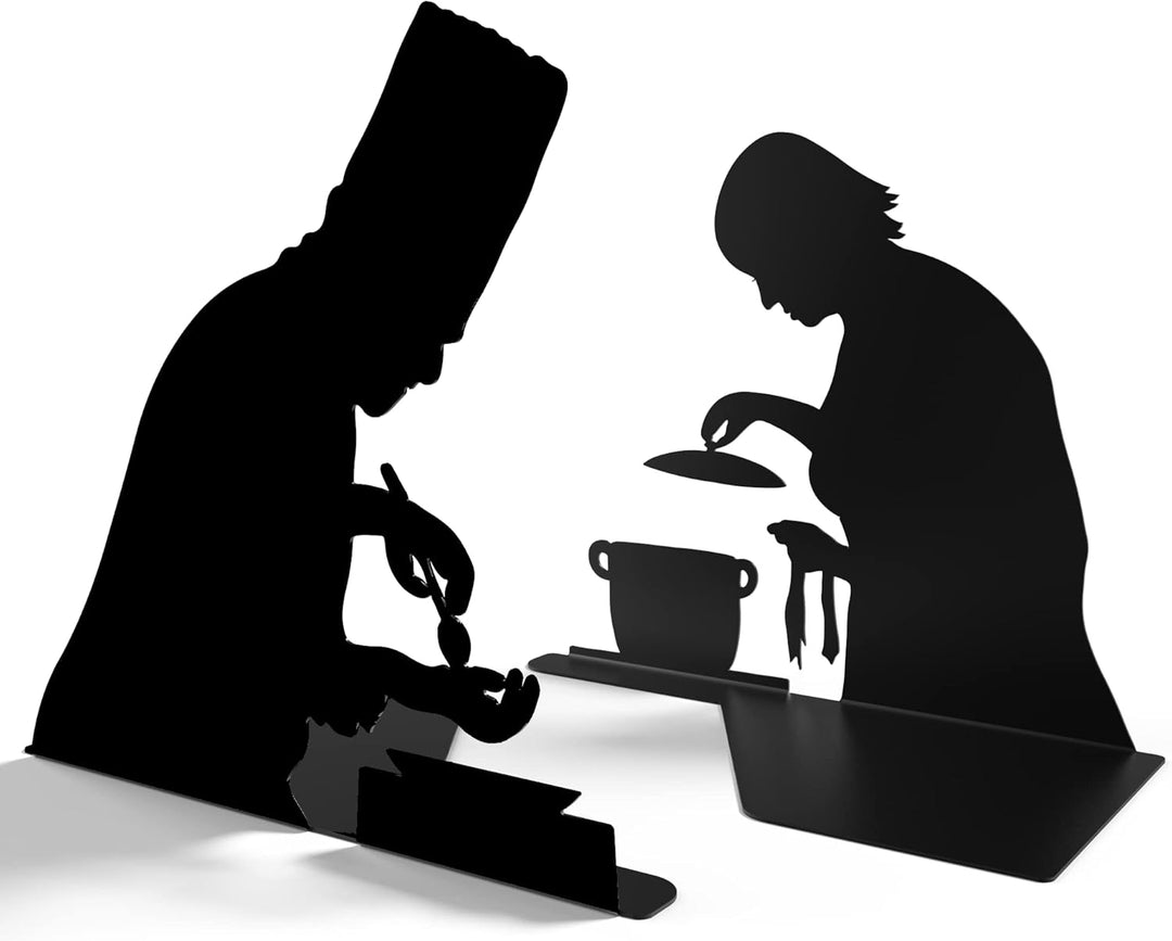 Artori Design “Kochen nach Vorschrift” | Buchstütze für Kochbücher | Zwei Köche | Buchhalter für die