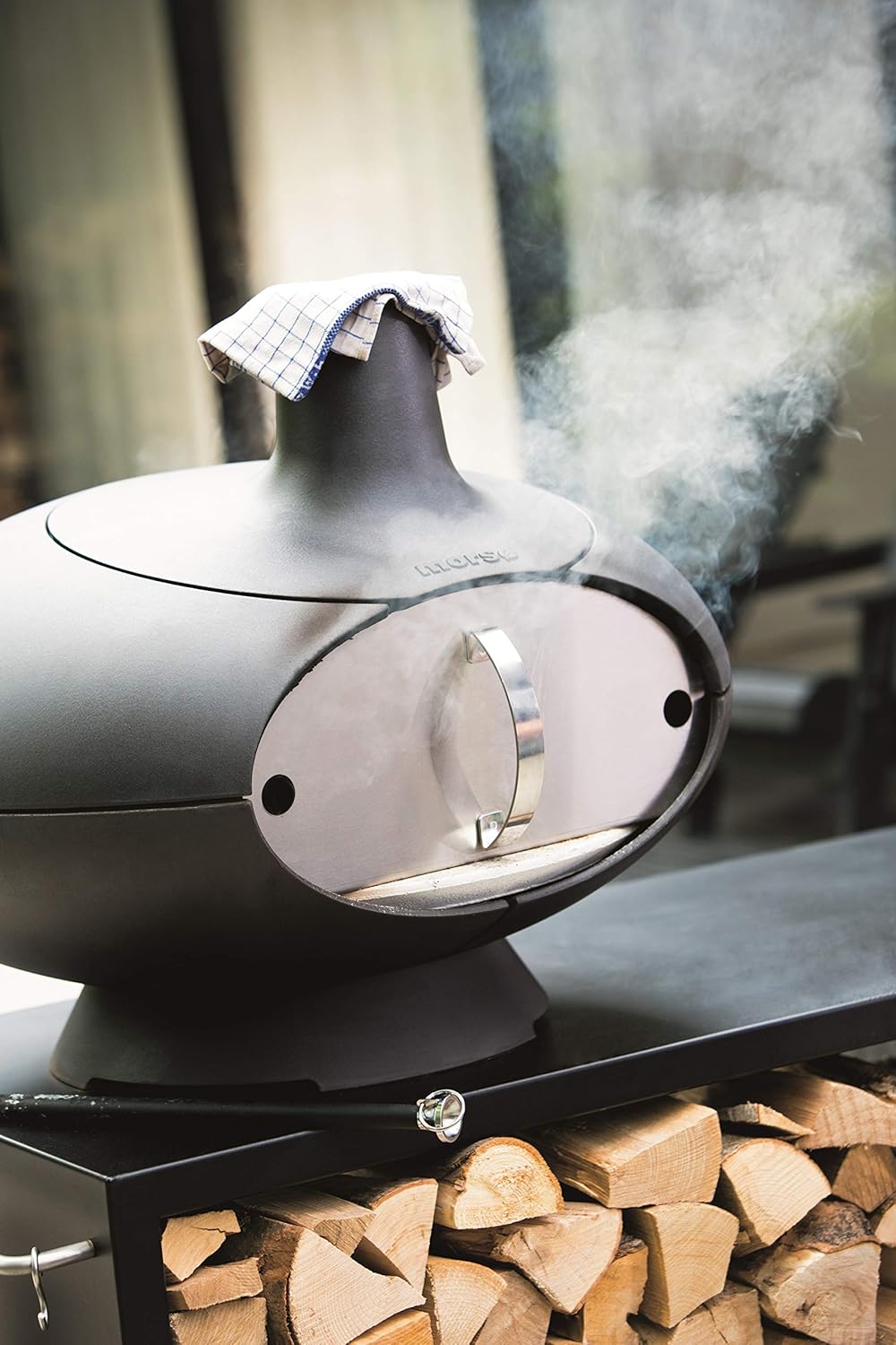 Morsø Tür für Forno Outdoor Ofen – Ofentür aus rostfreiem Stahl, Zubehör speziell für den Forno Gart
