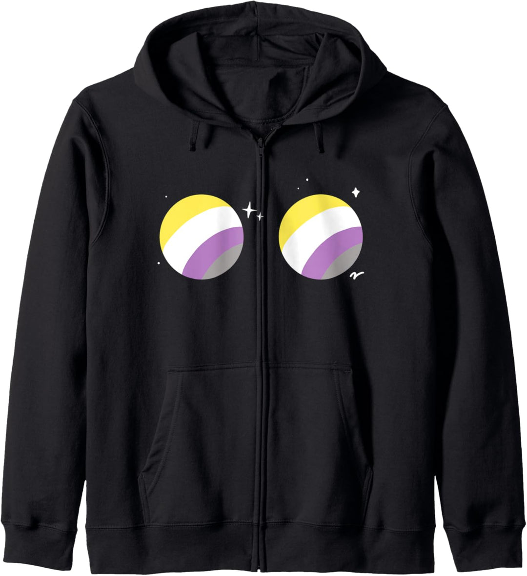 Non-Binary Planet Boobs LGBTQIA Pride Flag Space Aesthetic Kapuzenjacke