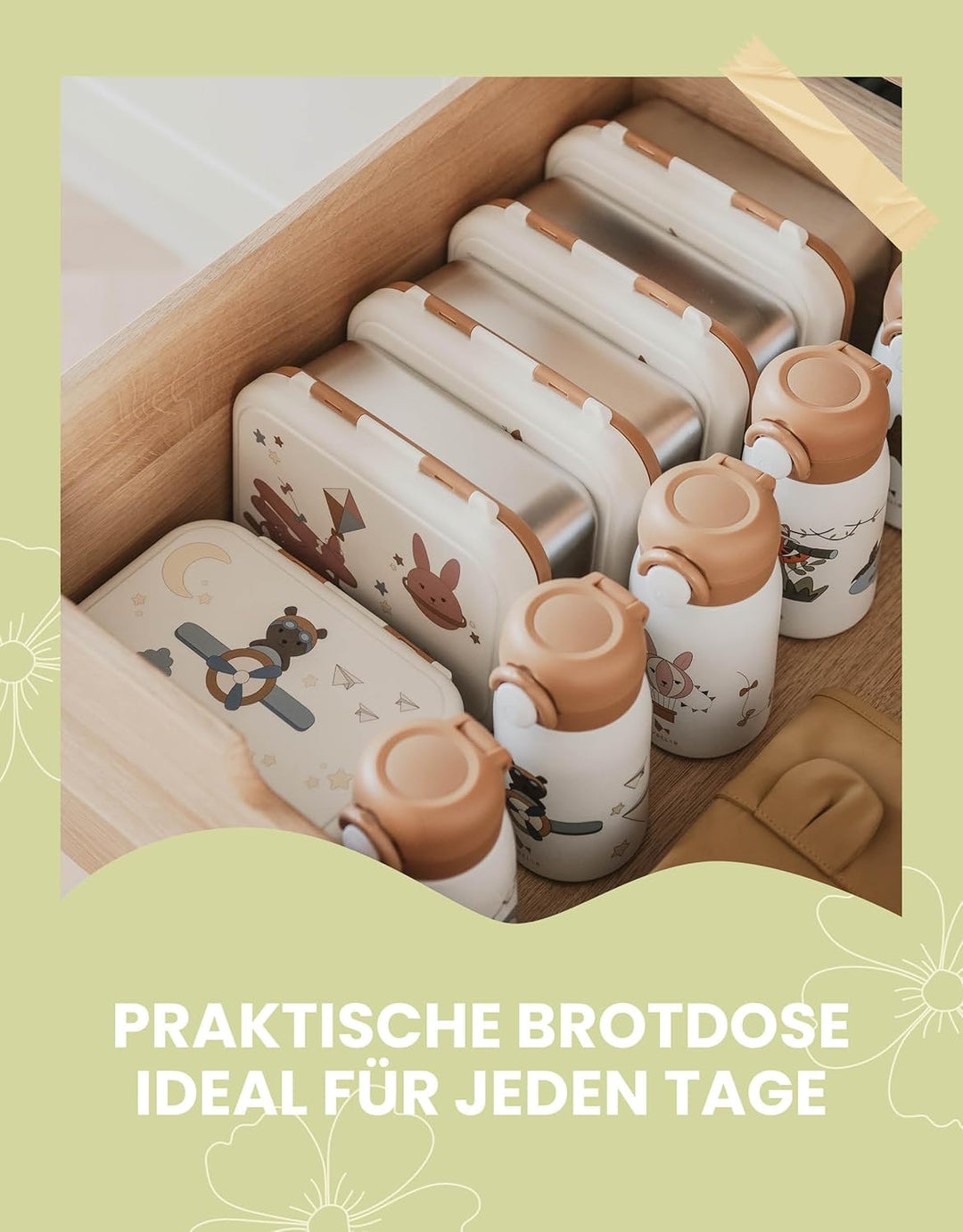 Fabelab Brotdose Kinder Mit Fächern Fairyland | Lunchbox Aus Edelstahl 1000 Ml Auslaufsicher | Brotd
