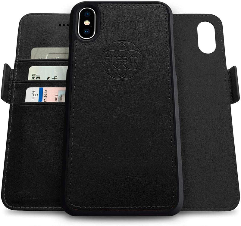 Dreem Fibonacci 2in1 Handyhülle Flipcase für iPhone XS Max | Magnetisches iPhone Case | TPU Etui Led