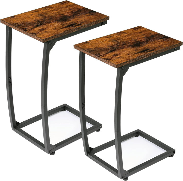 C-förmiger Beistelltisch 2er-Set, Wohnzimmer Tisch für Couch,C Form Sofatisch, Couchtisch,Tisch für