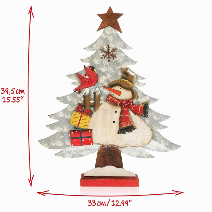 com-four® Dekorativer Aufsteller für Weihnachten - Weihnachtlicher Tannenbaum aus Holz - Weihnachtsb