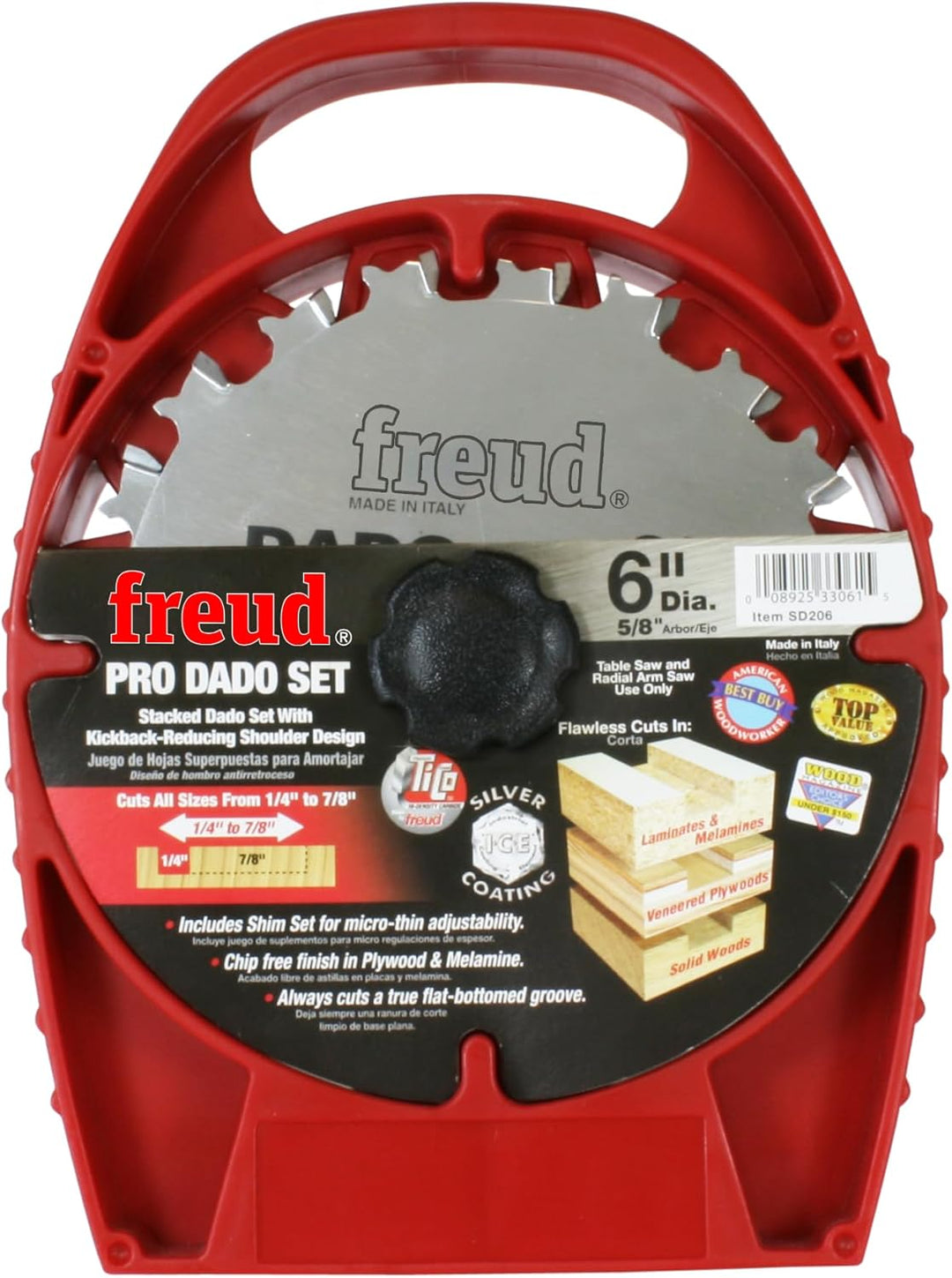 Freud SD206: 6 Zoll Pro Dado Set | Premium TiCo Hartmetall-Kreuzschneide-Mischung mit hoher Dichte f