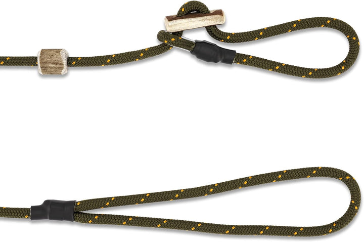 Hundeleine mit Halsband 6mm | Moxonleine Retrieverleine Agilityleine | Mit Zugbegrenzung, Zugstopp a
