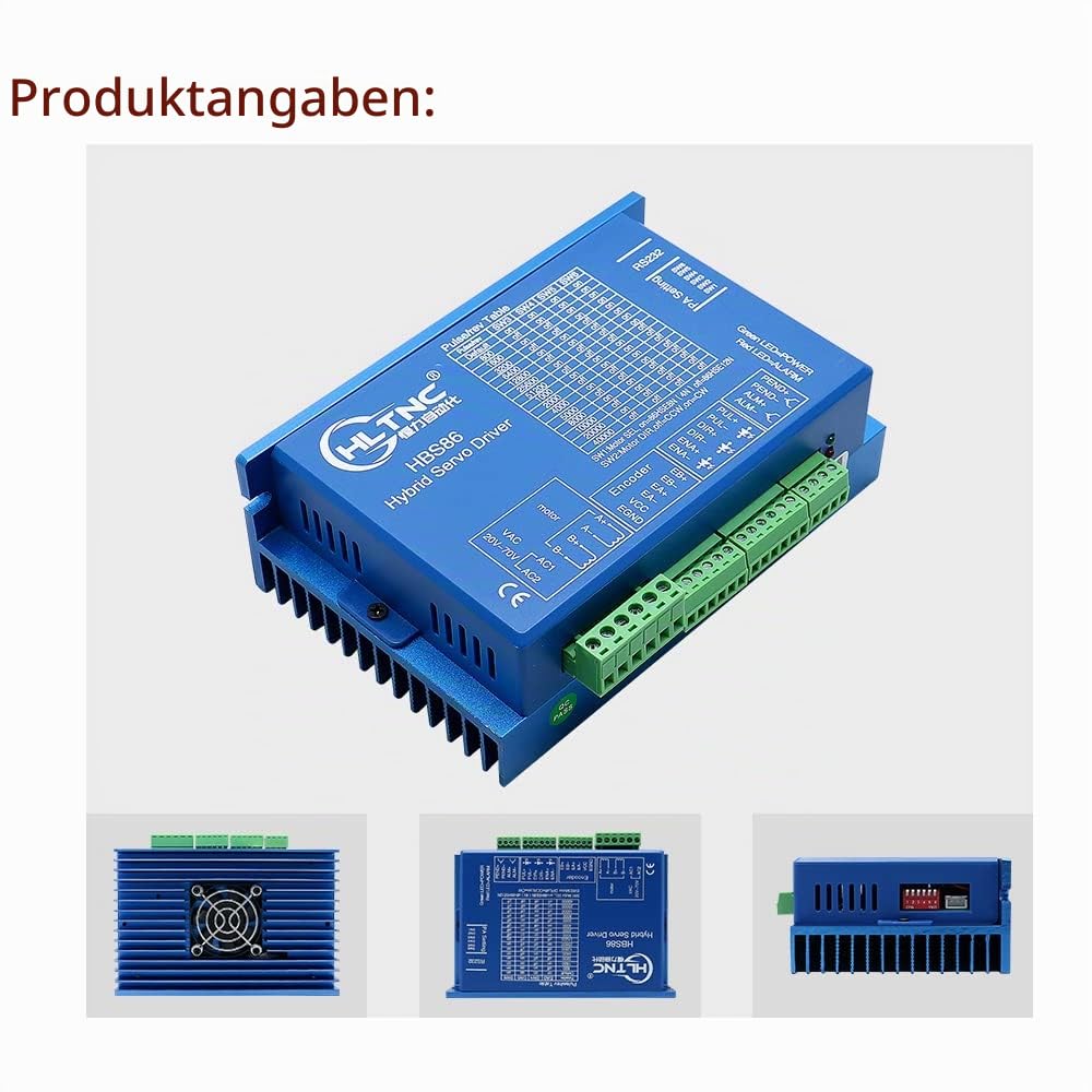 12N Set 4 Kit CNC NEMA34 Motor mit geschlossenem Regelkreis 86HSE 6A Hybrid Nema 34 HBS86 und 400 W