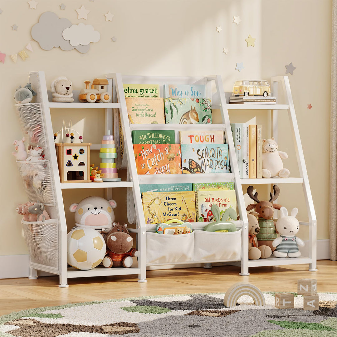 GoTiling Kinder Bücherregal Kinderzimmer Spielzeug Regale: Offenen Aufbewahrungsregal mit 6 Fächer -