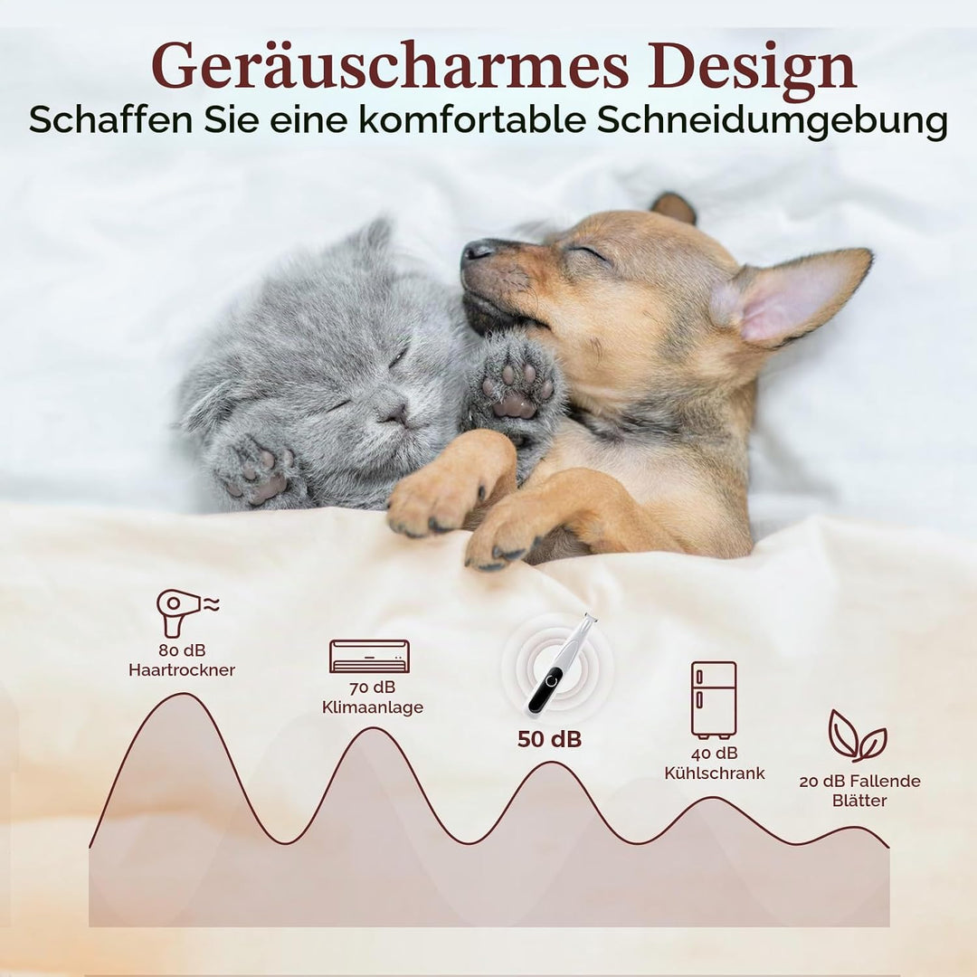 Pfotentrimmer für Hunde mit LED-Licht, One-Touch-Schalter Hundeschermaschine Leise Pfotentrimmer Kab