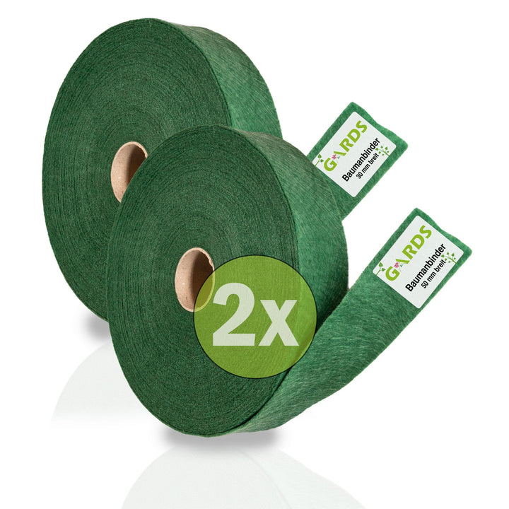 Gards® Baumanbinder 2er Set – Vliesband – Gartenschnur, 25 Meter, atmungsaktiv, luftdurchlässig, wit