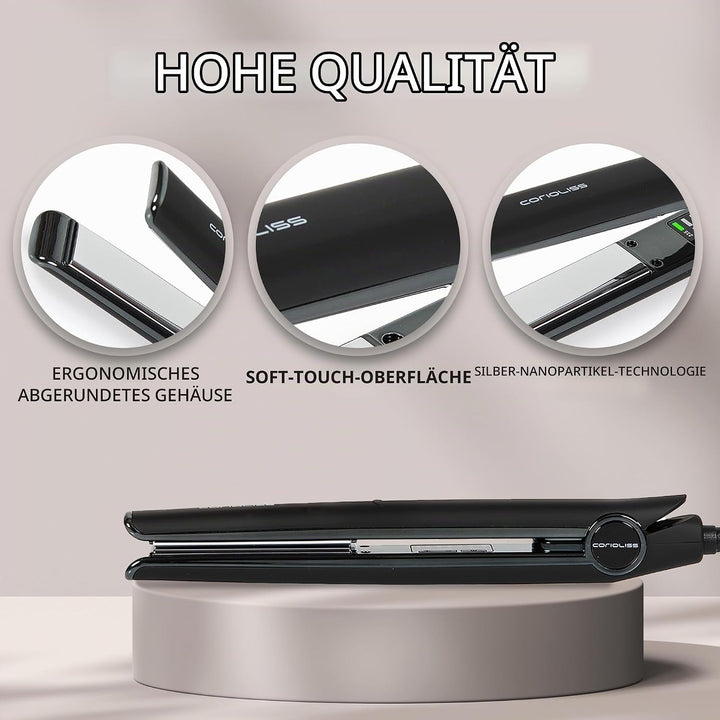 Corioliss C1 | Haarglätter für Frauen | Titanplatten und Curling für feines Haar | Professionelles E